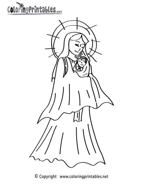 mother mary coloring page   religion coloring printable