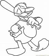 Duck Donald Baseball Coloring Pages Play Coloringpages101 Color sketch template