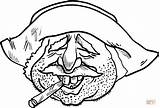 Ausmalbilder Raucht Mexikaner Zigarre Zigarette Lungs Tobacco sketch template