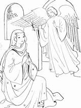Coloring Annunciation Mary Hail Getcolorings Pages Getdrawings sketch template