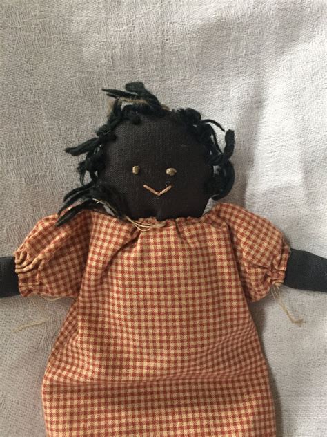 Vintage Black Americana Doll Folk Art Cloth African American Doll By