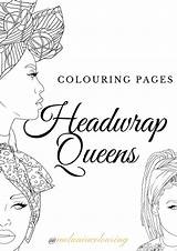 Headwrap Queens Instant sketch template