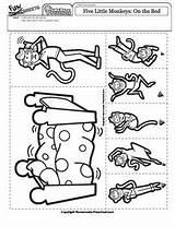 Monkeys Jumping Monkey Coloring Swinging Toddler Actividades Rhyming Didacticos Educativas Rhyme Irene Vigo sketch template