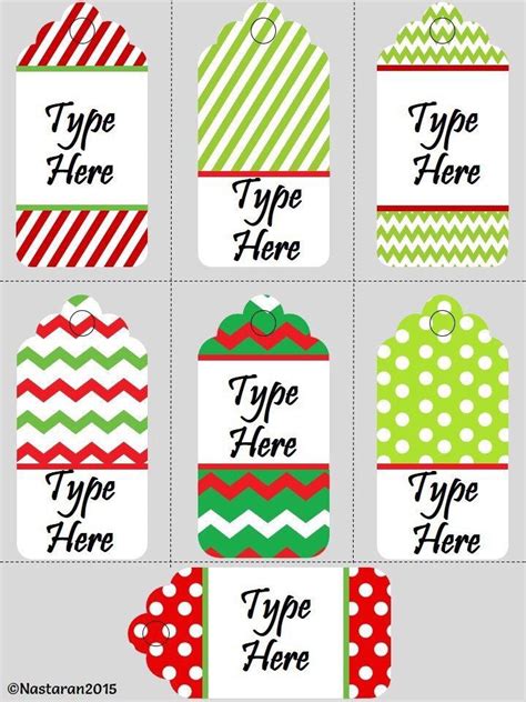 christmas  holiday gift tags printable editable labels ornament