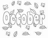 October Coloring Pages Fall Print Preschoolers Kindergarten sketch template