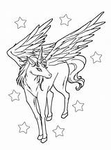 Unicorn Flying Coloring Pages Realistic Getdrawings sketch template