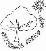 Coloring Arbor Pages Tree Sun Color sketch template