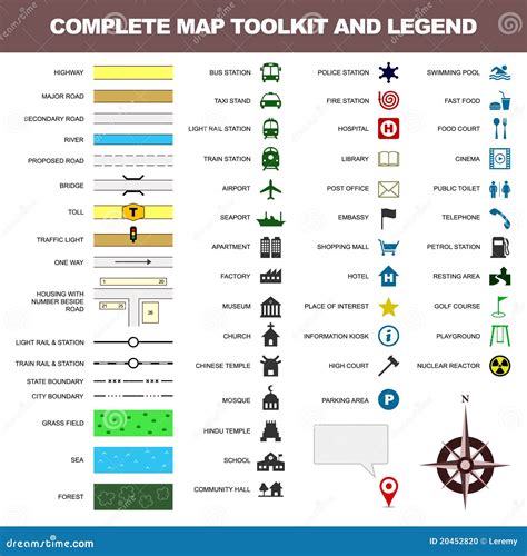 map icon legend symbol sign toolkit element stock photo image