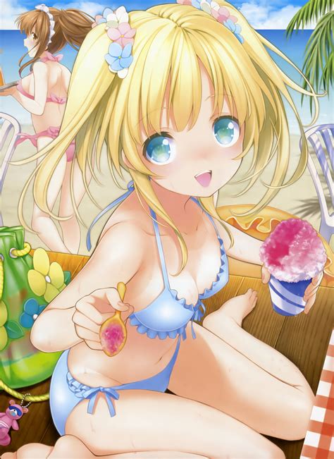 ecchi anime erotic and sexy anime girls schoolgirls with tits ice cream bikini girls