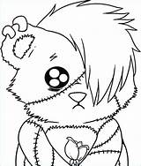 Emo Coloring Pages Cute Anime Bear Girl Boy Teddy Getcolorings Color Costume Printable sketch template