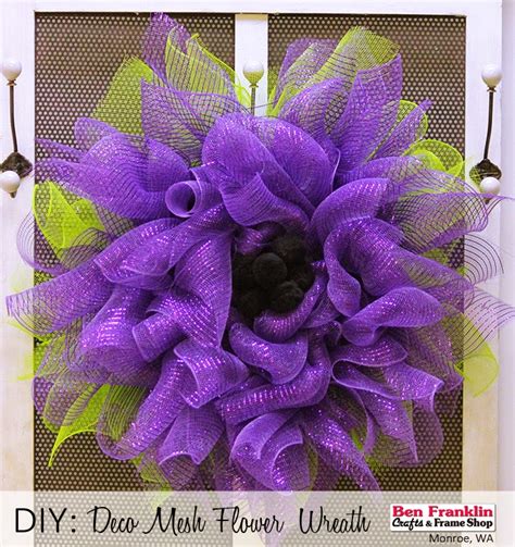 ben franklin crafts  frame shop monroe wa diy deco mesh flower wreath tutorial