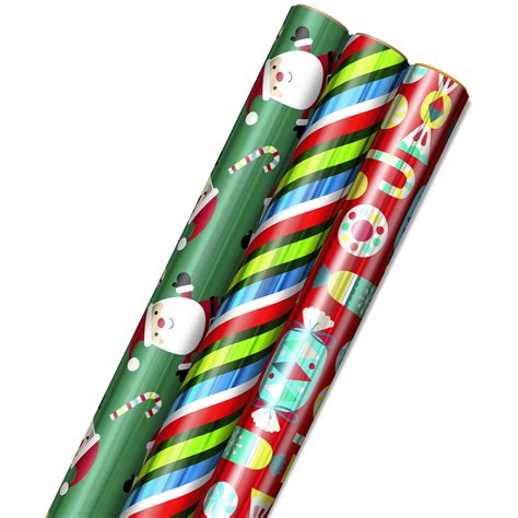 hallmark foil christmas wrapping paper  cut lines  reverse