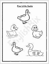 Little Five Printable Ducks Duck Coloring Worksheet Englishbix Pages sketch template