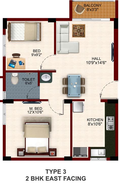 19 Delightful 2 Bhk House Plans - House Plans