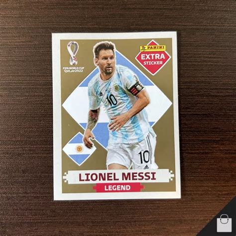 messi legends gold extra sticker panini  fifa world cup wc golden card mint