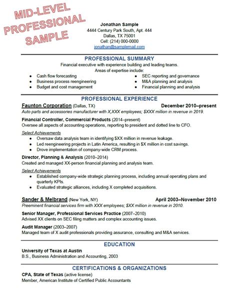 resume format  experienced person  resume format