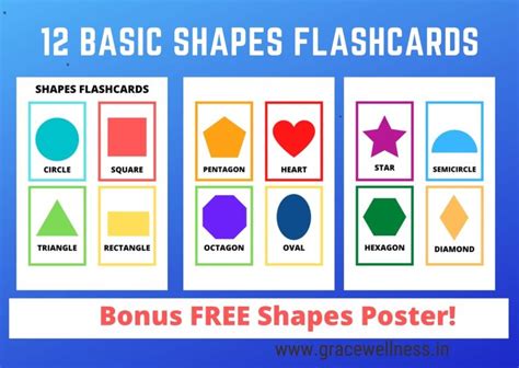 basic shapes flashcards  preschool teaching shapes flashcards