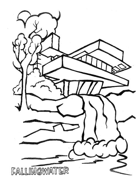 waterfall coloring page images