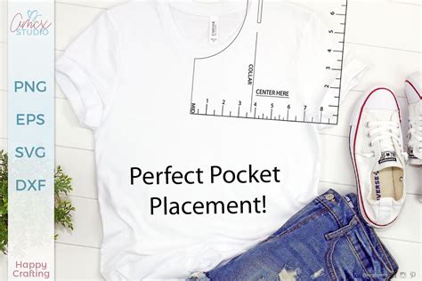 pocket placement ruler svg  shirt guide  cut files