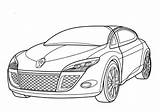 Renault Megane Coloring Pages Transport Supercoloring sketch template