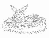 Coloring Easter Pixabay Bunny Hare sketch template