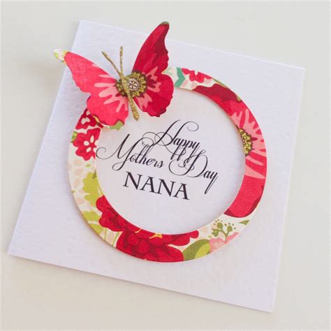 happy mothers day nana bright floral vintage design  butterfly