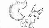Fox Coloring Pages Drawing Baby Cute Desert Tailed Anime Long Pencil Drawings Sketch Print Draw Animal Animals Kids Sketches Netart sketch template