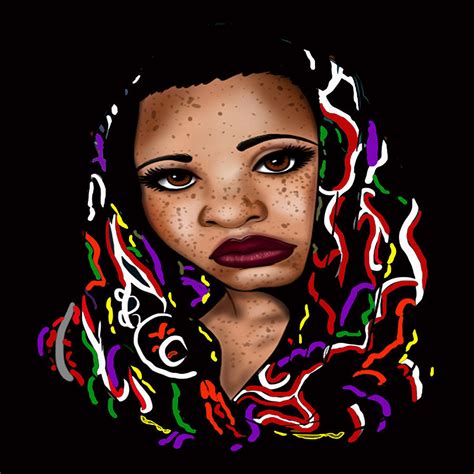 freckled nubian queen digital art  respect  queen