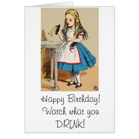 Happy Birthday Alice In Wonderland Card In