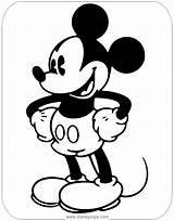 Mickey Coloring Classic Mouse Pages Disneyclips Hips Pdf Standing Hands sketch template