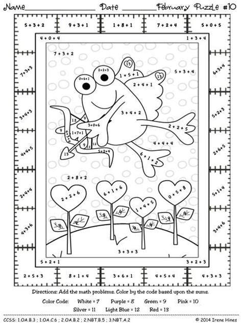 grade math color  number coloring pages math pinterest math