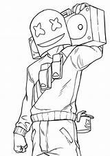 Marshmello Fortnite Coloring Pages Printable sketch template