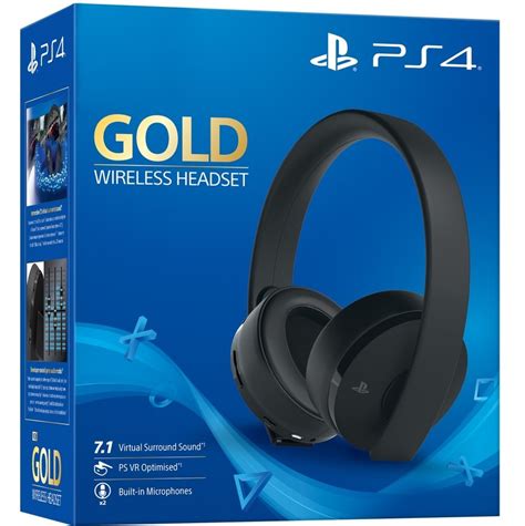 gold wireless headset playstation  gamesplanetae  stop    games console