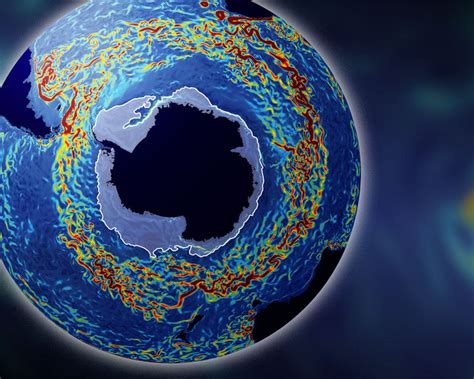 computer generated map shows  speed   clockwise antarctic circumpolar current