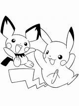 Pikachu Pichu Coloring Together Drawing Pokemon Playing Pages Color Colorluna Kids Luna Printable Getdrawings sketch template