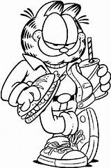 Coloring Pages Garfield Print Cartoon Kids Color Animated sketch template