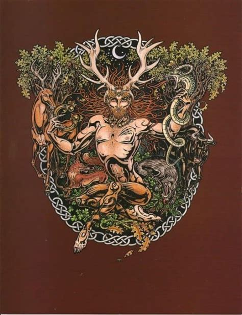 cernunnos celtic horned forest god 8 5 x 11 poster print by maxine