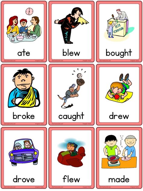 verbs english flashcards set  english treasure trove gambaran
