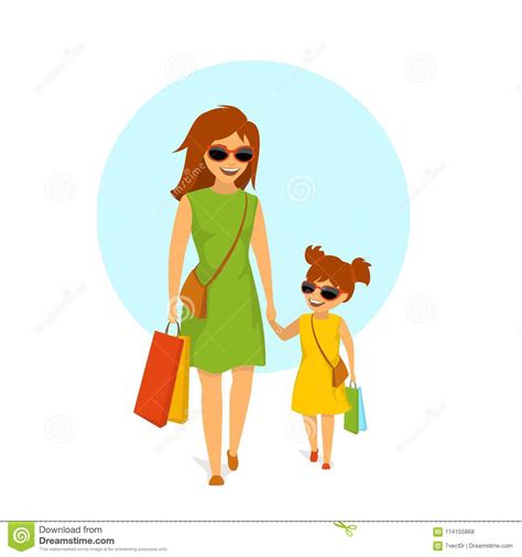 mother daughter shopping cartoons illustrations and vector stock images 660 pictures to