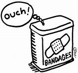 Bandaid Clipart Coloring Aid Band Clipartix sketch template