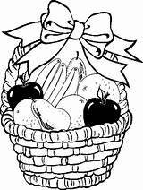 Basket Fruit Drawing Coloring Fruits Pages Vegetables Vegetable Clipart Bowl Drawings Food Kids Clipartmag Getdrawings Clip Library Popular sketch template