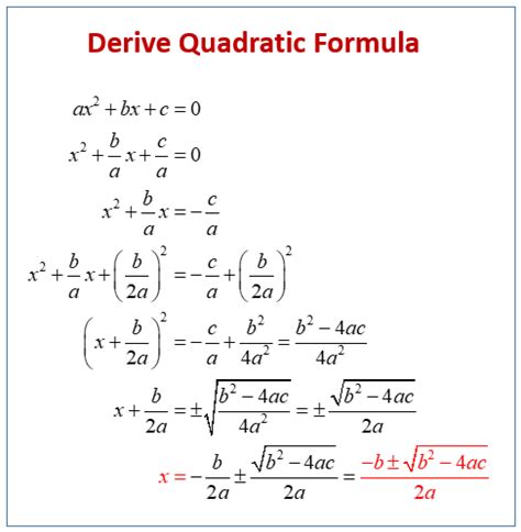 quadratic equation derivation quadratic equation