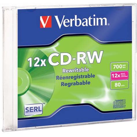 Verbatim Cd Rw 700mb Rewritable Disc 95161 Bandh Photo Video