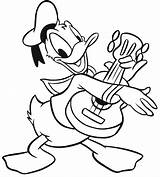 Coloring Pages Donald Duck Playing Guitar Clipart Cliparts Ukulele Clip Girl Colouring Printable Angel Hero Color Sheet Stimpy Ren Guardian sketch template
