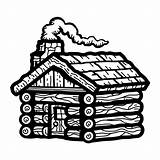 Cabin Log Vector Drawing House Icon Clip Clipart Coloring Drawings Graphics Stock Color Vectors Crmla sketch template
