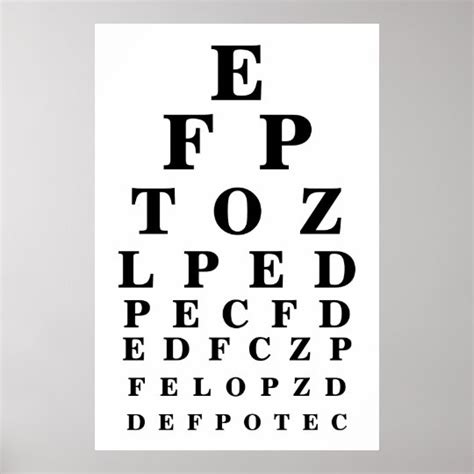 eye chart zazzlecom