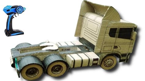 rc scania truck amazing diy  cardboard youtube