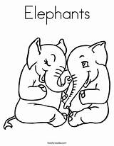 Coloring Elephants Pages Elephant Print Template Animals Color Noodle Animal Twistynoodle Ll Gray Change sketch template