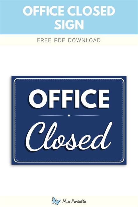 printable office closed sign template   format