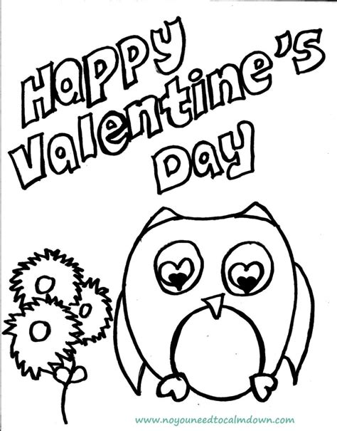 cute owl valentines day coloring page  printable